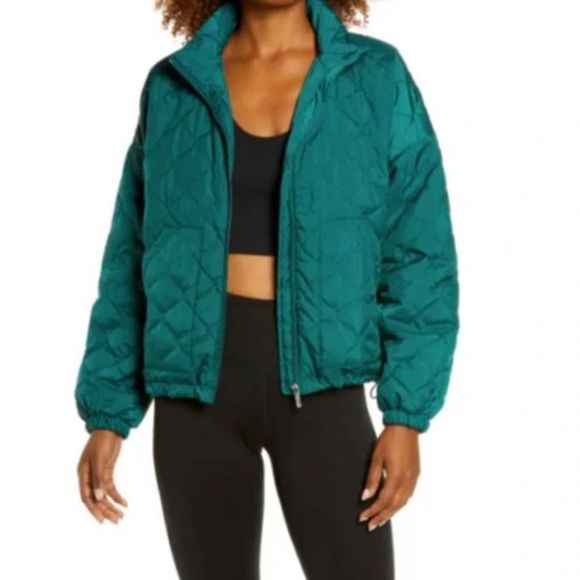 NWT ZELLA Women’s Quilted Bomber Jacket Moss Green - Size XXS - Picture 1 of 2